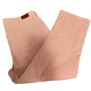 Lands End Women's Corduroy Pants Plus 16W Pink Ribbed Mid Rise Straight Leg